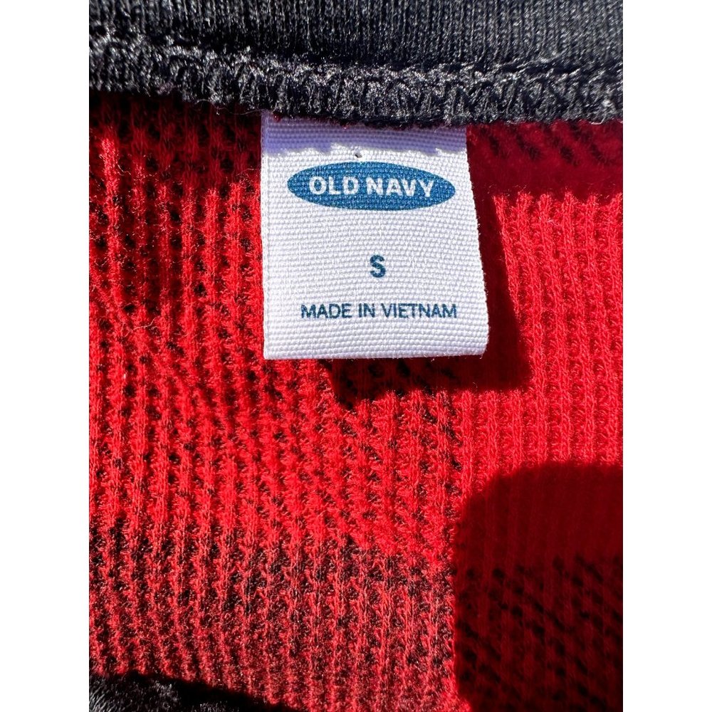 Old Navy Union Suit Small Red Black Plaid Thermo Christmas Henley Y2K Adults - Picture 8 of 8